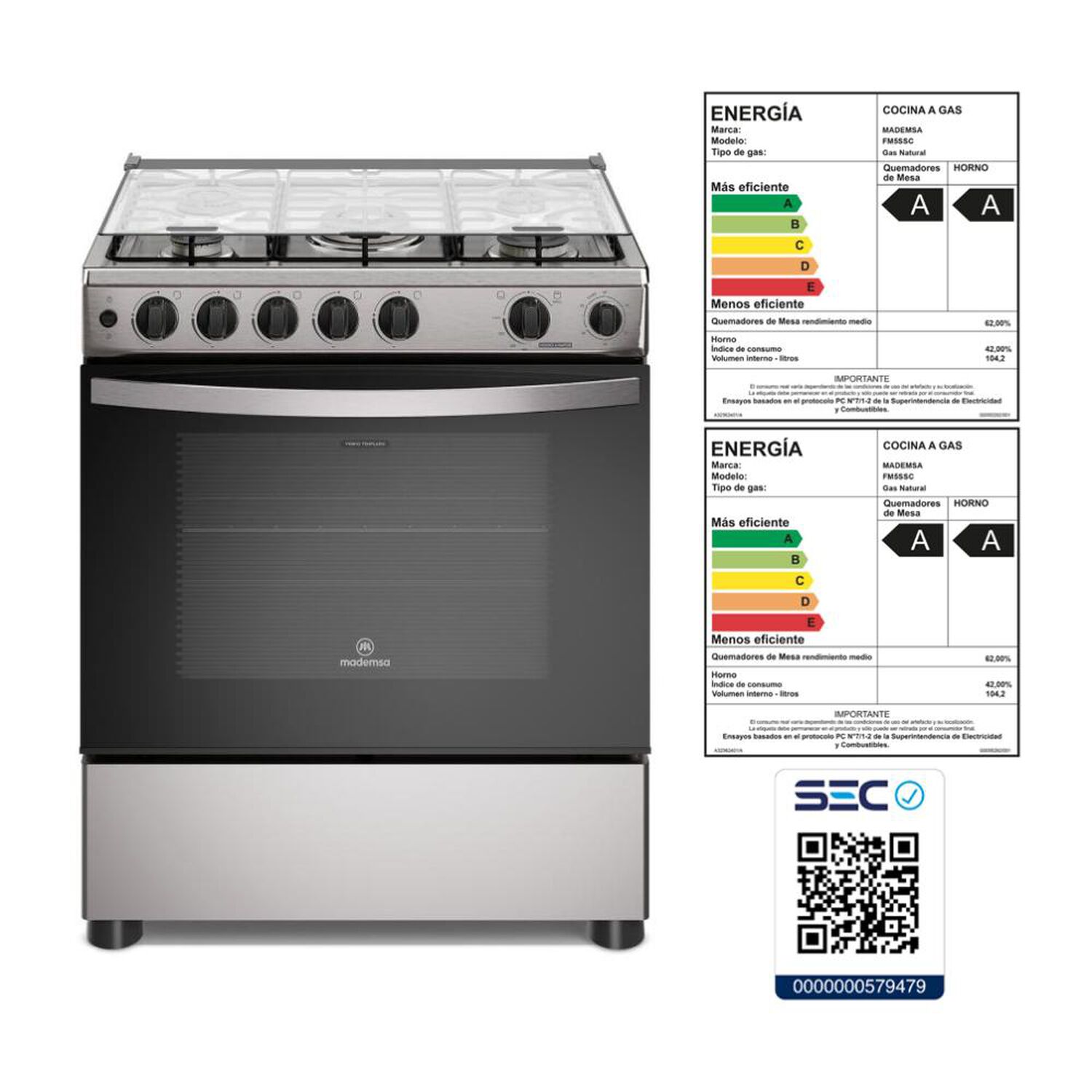 Cocina A Gas Mademsa Fm5ssc 5 Quemadores image number 7.0